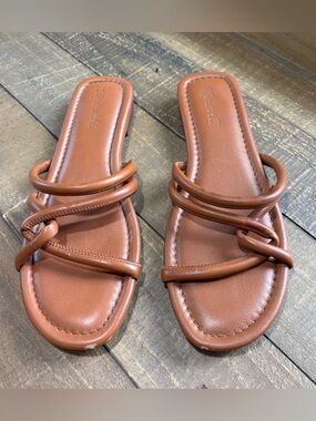 Madewell The Amel Slide Sandal, Leather, Size 10
